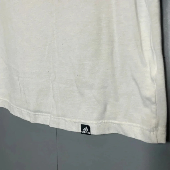 Adidas white logo cropped t-shirt size medium - Picture 3 of 5